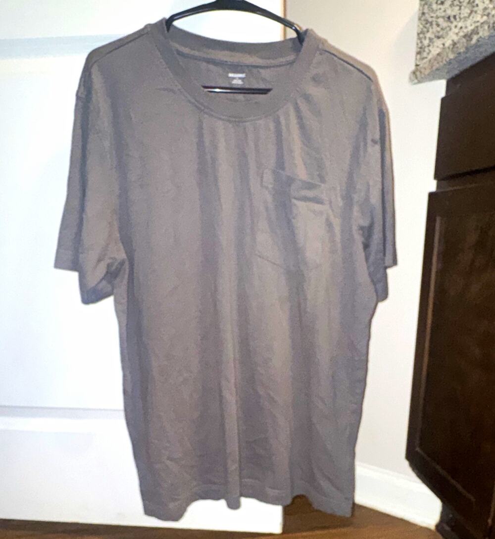 Brahma Gray Knit Solid Pocket Crew Neck Short Sleeve T-Shirt Men’s L